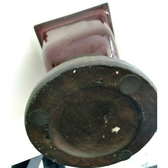 Vintage Pottery Pedastal Vase High Luster & Salt Glaze 8 1/2" Tall Germany - Picture 5 of 10